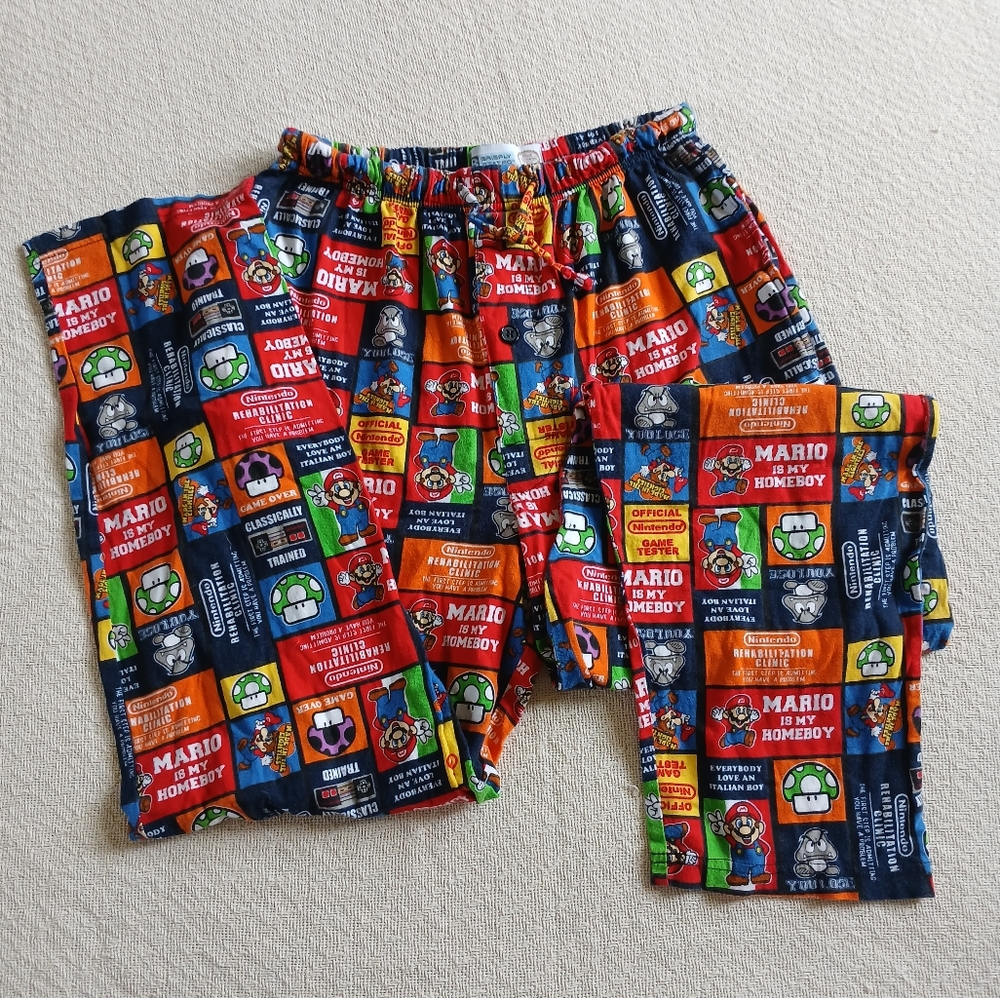 nintendo '09 pajama pants super mario y2k vintage gamer